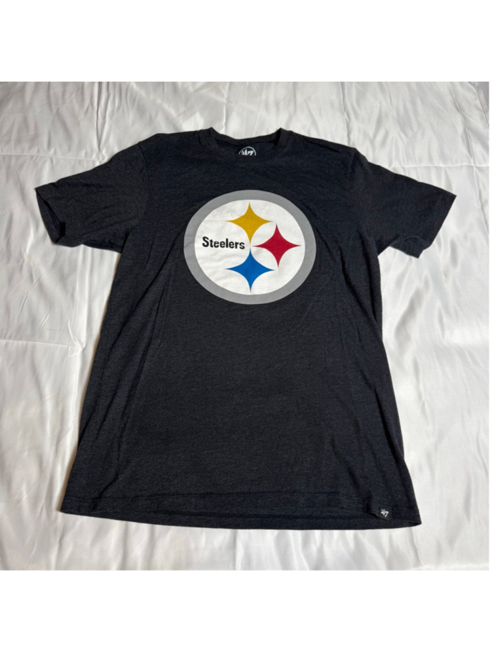 Men's 47 Gray Pittsburgh Steelers Short Sleeve Tee S